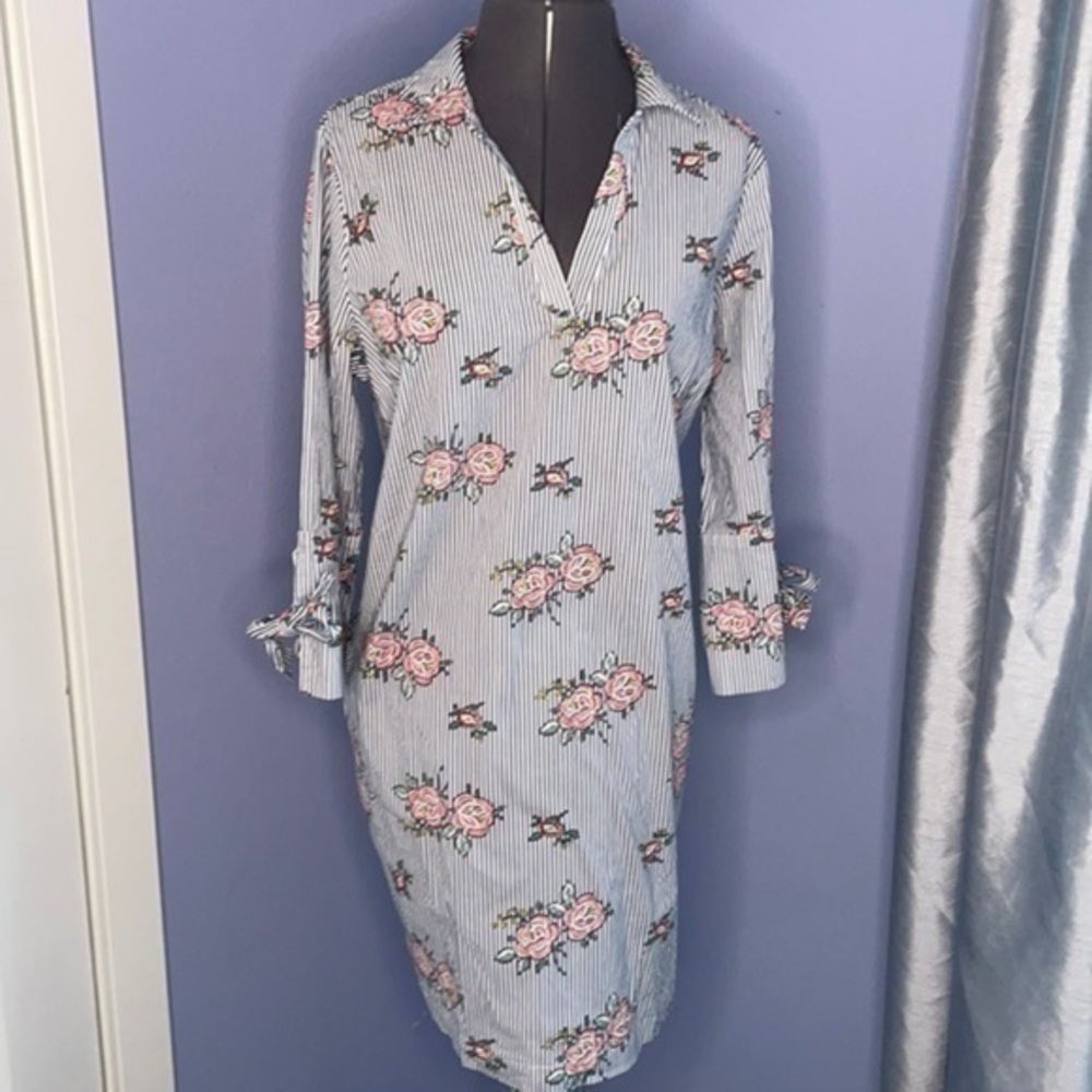 Skies are Blue dress striped shirt dress medium